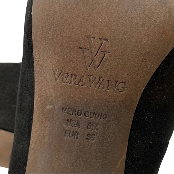 VERA WANG Lavender Label “Jane” Bow Back Black Suede Pump 6 - Picture 8 of 10